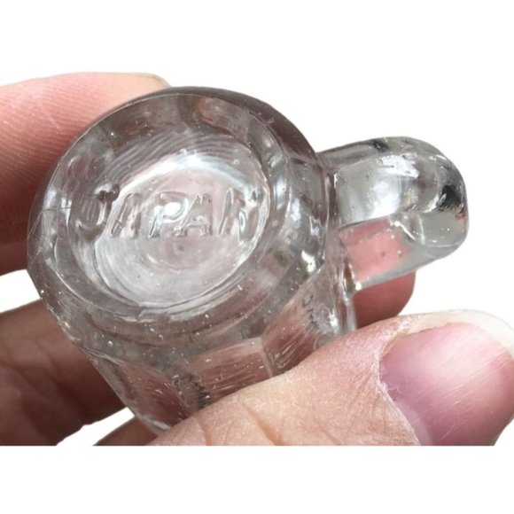 Vintage Small Miniature Japan Clear Glass Handled Root Beer Mug - Picture 6 of 7